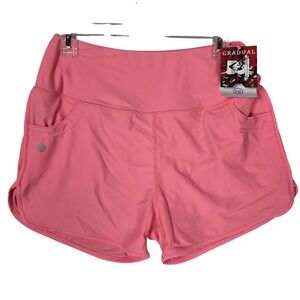 GRADUAL Running Shorts Womens Medium Pink NEW High Waisted‎ Athletic Pockets